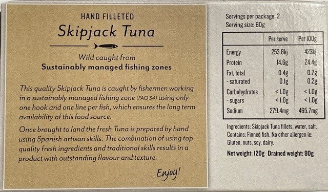 Wild Caught Tuna Fillets in Brine - 120g Can x 10