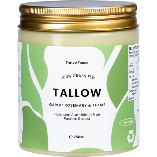 100% Grass Fed Tallow - Garlic, Rosemary & Thyme - 250ml - Carnivore Store