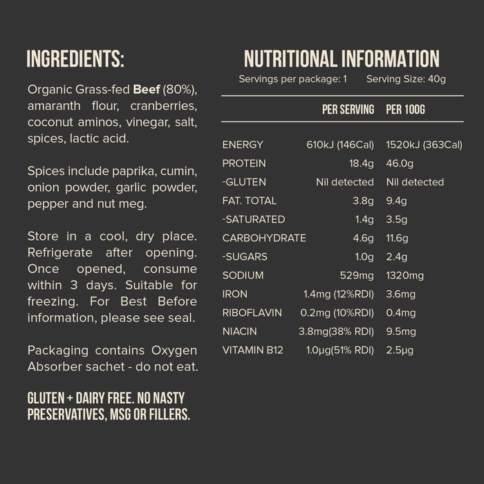 Beef Brisket Bar - Traditional by Chief with organic grass-fed beef, Keto-friendly, low carb, and no gluten or dairy.