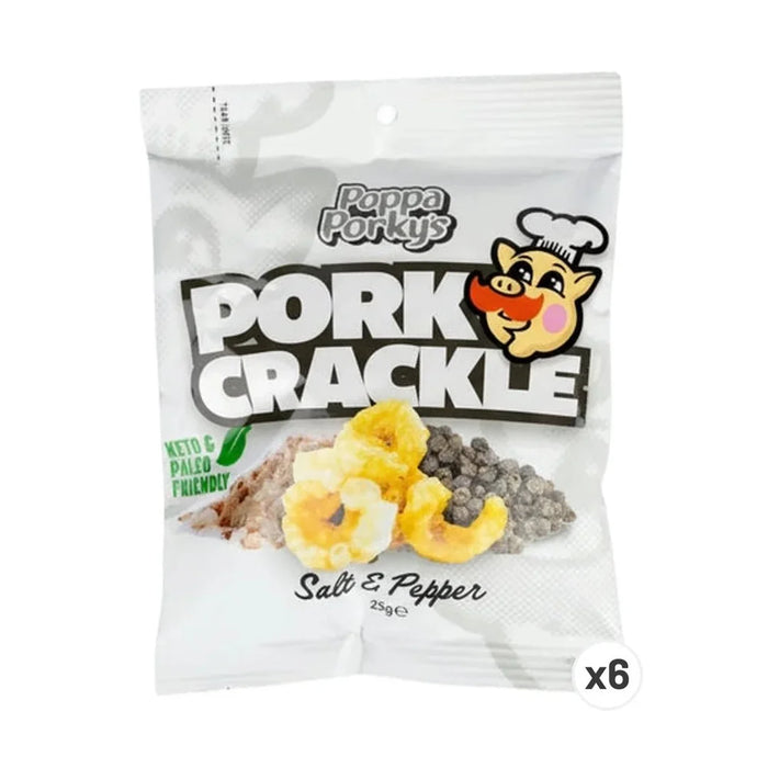 Pork Crackle - Salt & Pepper - 25g x 6