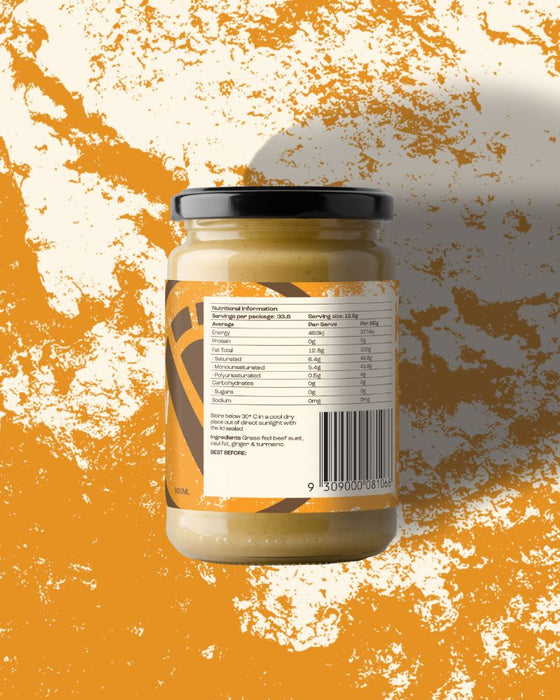 Grass Fed & Finished Tallow - Ginger Tumeric - 250ml