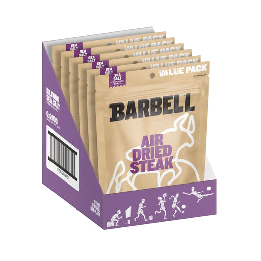Air Dried Steak - Sea Salt - 200g - 6 Pack - Barbell Foods