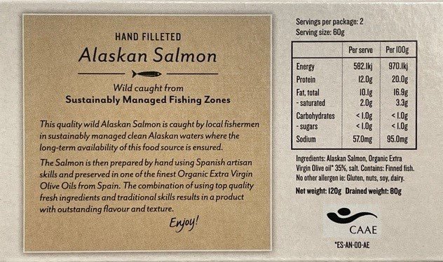 Alaskan Salmon Fillets in Brine - 120g Can x 10 - Good Fish