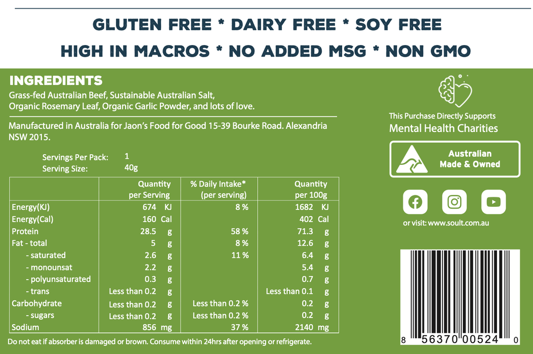 Beef Chips – Rosemary & Garlic - 40g - Carnivore Store