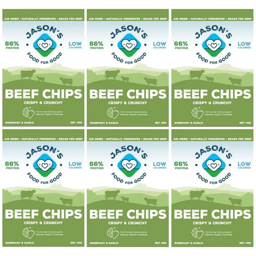 Beef Chips - Rosemary & Garlic - 6x40g - Jason's Food For Good
