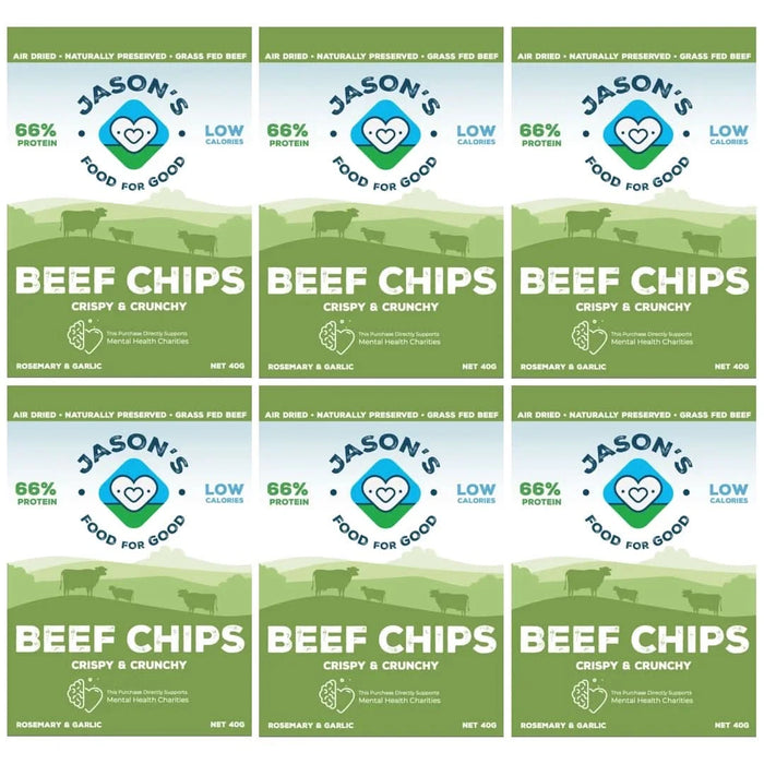 Beef Chips - Rosemary & Garlic - 6x40g - Jason's Food For Good