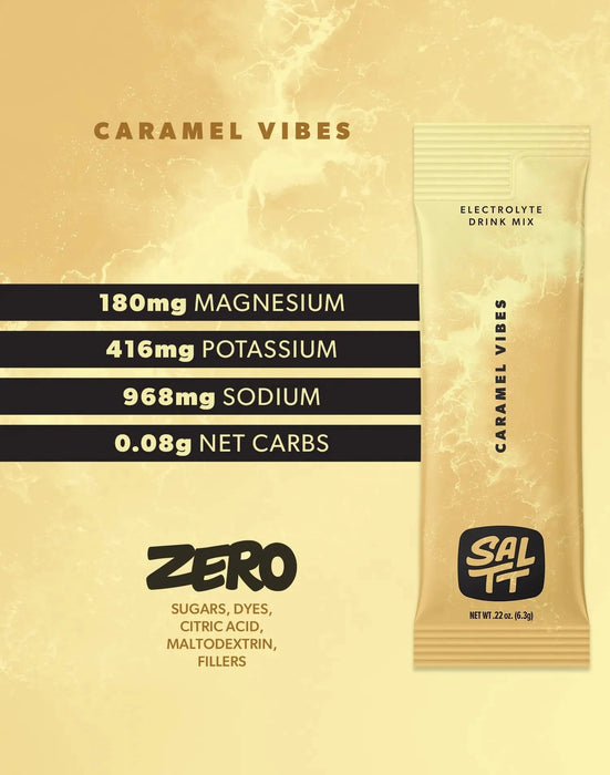 Caramel Vibes Electrolyte Drink Mix - 30 Sticks - SALTT