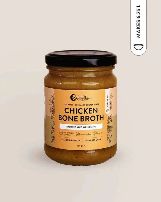 Chicken Bone Broth Concentrate - Lemon & Paprika - 250g - Best Before 01 Jan 2026 - Nutra Organics