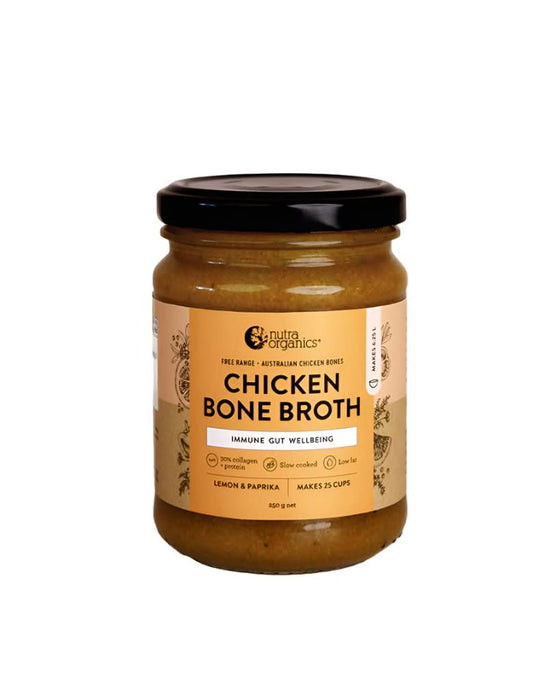 Chicken Bone Broth Concentrate - Lemon & Paprika - 250g - Best Before 01 Jan 2026 - Nutra Organics