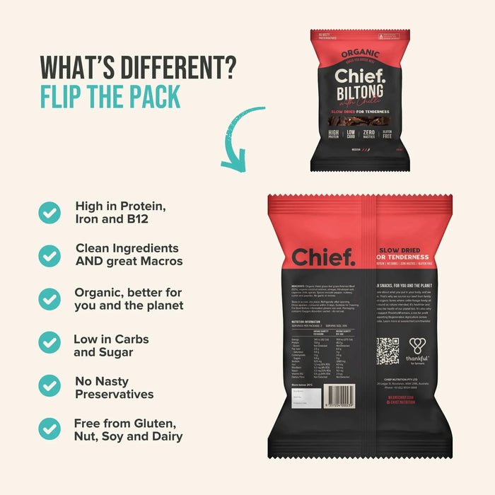 Chilli Beef Biltong 90g - 6 Pack - Chief