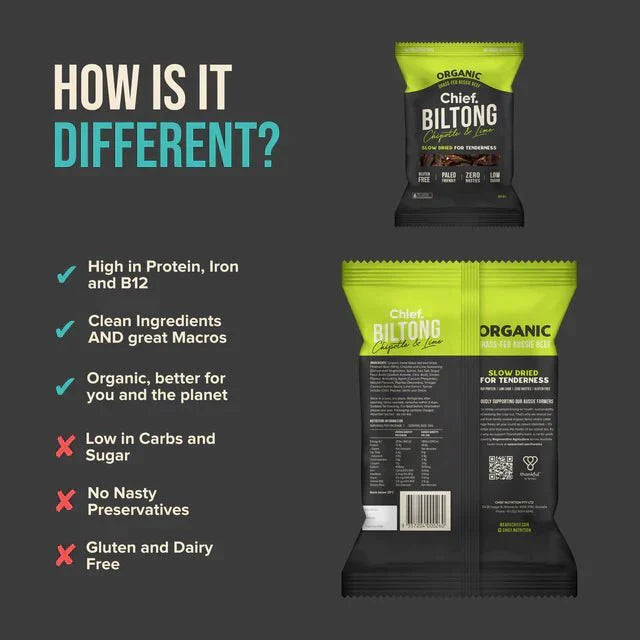 Chipotle & Lime Beef Biltong - 90g - Carnivore Store