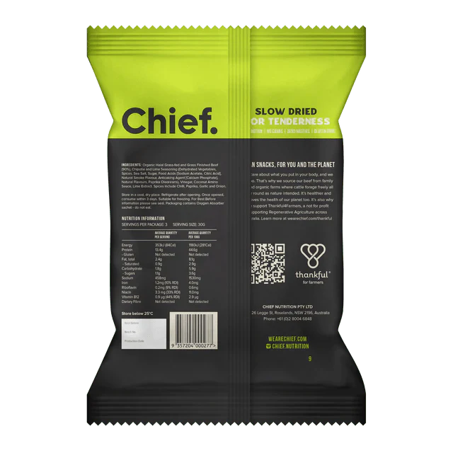 Chipotle & Lime Beef Biltong - 90g - Carnivore store