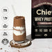 Chief Grass-fed Whey Protein Powder - Smooth Chocolate - 900g with rich chocolate shake, keto-friendly and low carb options visible