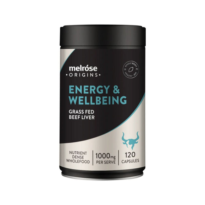 Energy & Wellbeing - Grass Fed Beef Liver (120 capsules) - Best Before 31 May 2025 - Melrose