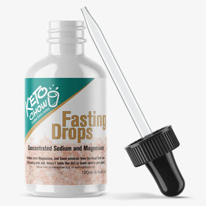 Fasting Drops - 120ml bottle with dropper containing concentrated sodium, magnesium, and trace minerals by Keto Chow