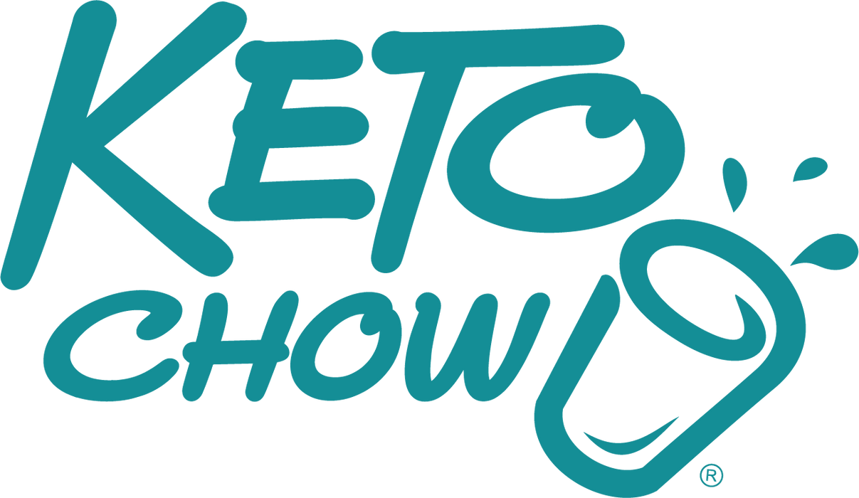 Keto Chow logo in teal color featuring stylized text and a drink cup icon for Fasting Drops - 24ml - Best Before 28 Feb 2026