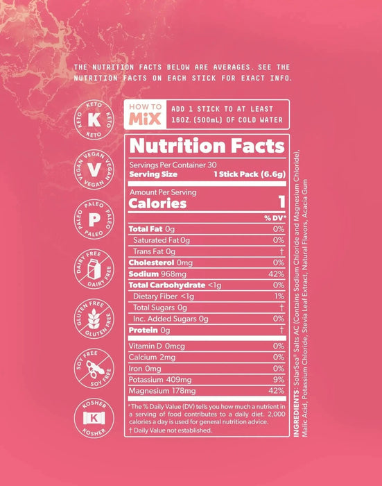 Fruit Variety Electrolyte Drink Mix - 30 Sticks - SALTT