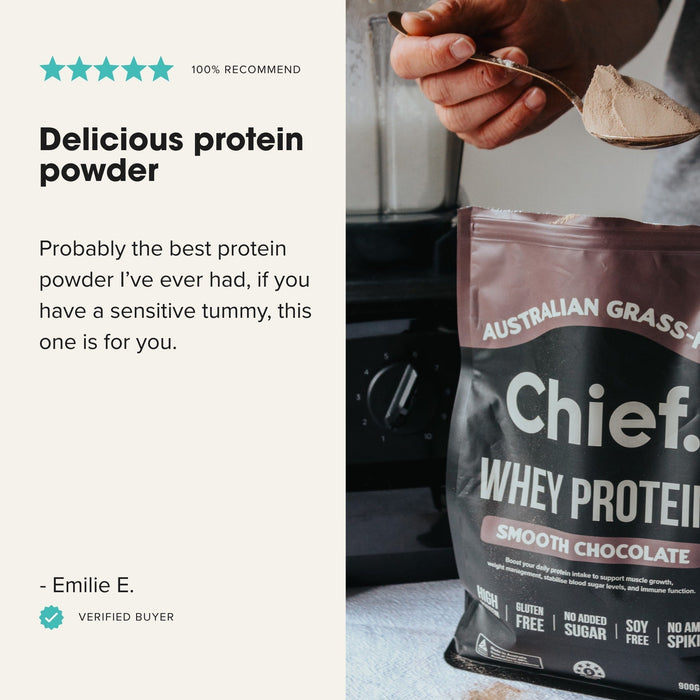 Grass - fed Whey Protein Powder - Smooth Chocolate - 900g - Chief
