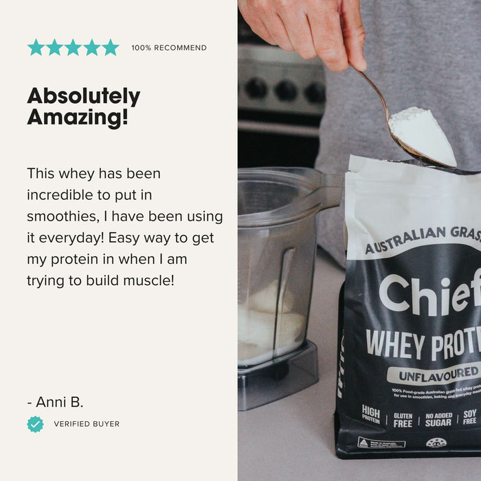 Grass - fed Whey Protein Powder - Unflavoured - 900g - Chief