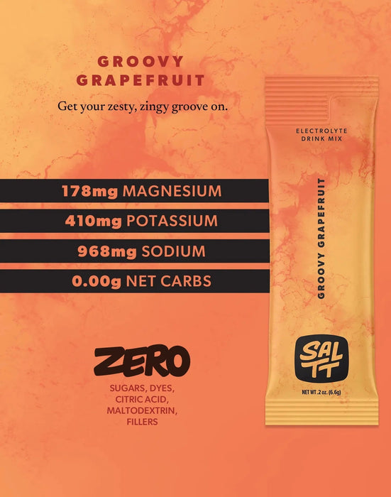 Groovy Grapefruit Electrolyte Drink Mix - 30 Sticks - SALTT