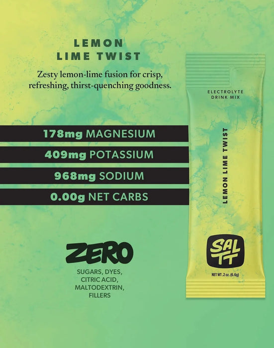 Lemon Lime Twist Electrolyte Drink Mix - 30 Sticks - SALTT