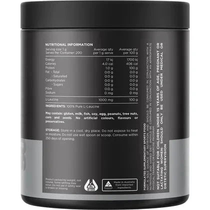 Leucine - 100% Pure L - Leucine Unflavoured - 200g - Carnivore Store