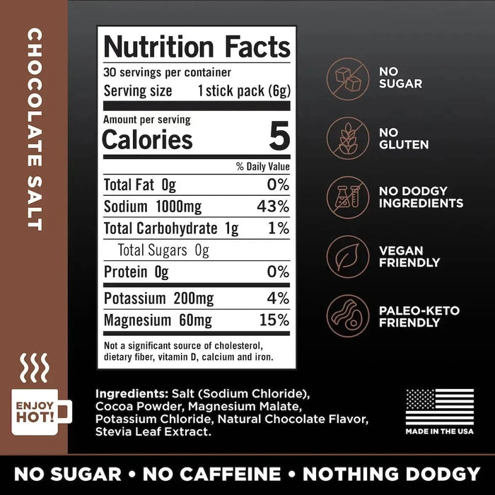 LMNT Chocolate Salt Electrolyte Mix - 30 Sticks