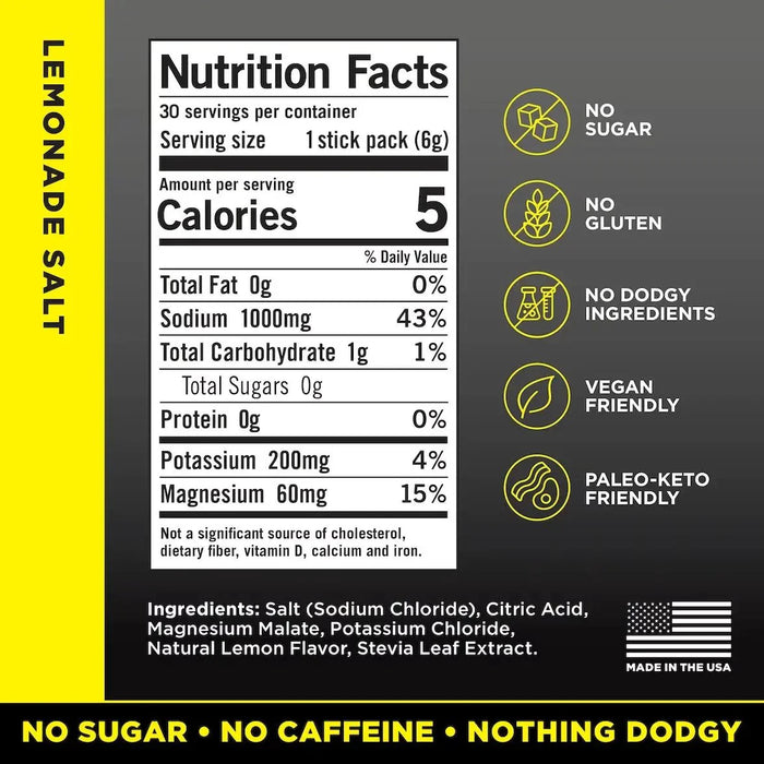 LMNT Lemonade Salt Electrolyte Mix - 30 Ct