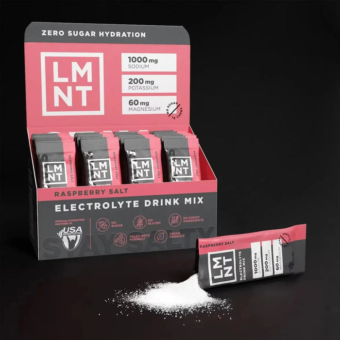 LMNT Raspberry Salt Electrolyte Mix - 30 Ct
