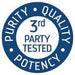 Low Sodium Mega-Mag - 400mg - 118ml badge showing third-party tested purity, quality, and potency by Trace Minerals.