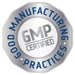 GMP Certified badge highlighting Good Manufacturing Practices for Low Sodium Mega-Mag - 400mg - 118ml by Trace Minerals