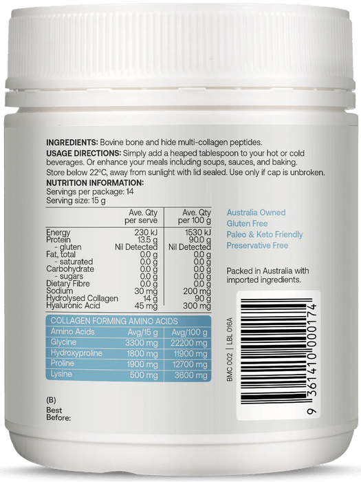 Multi - collagen Protein Peptides Powder - 210g - Yo Keto