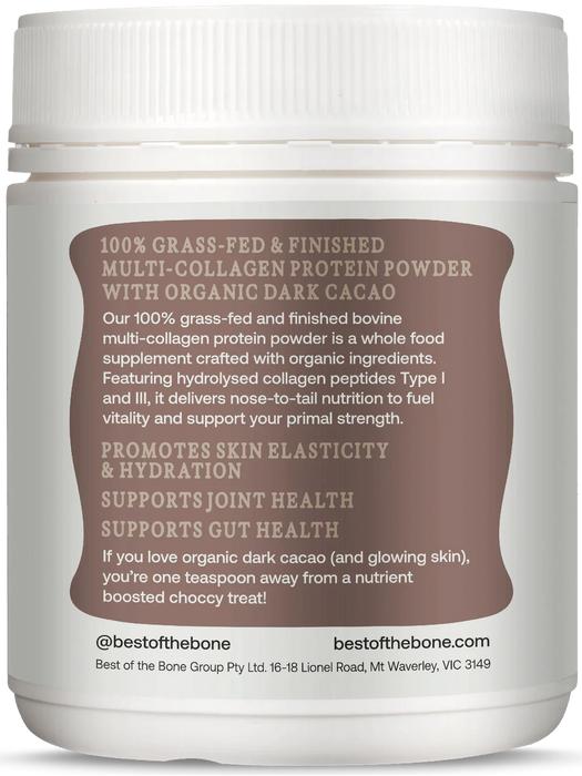 Multi - Collagen Protein Peptides - Raw Organic Cacao - 210g - Yo Keto