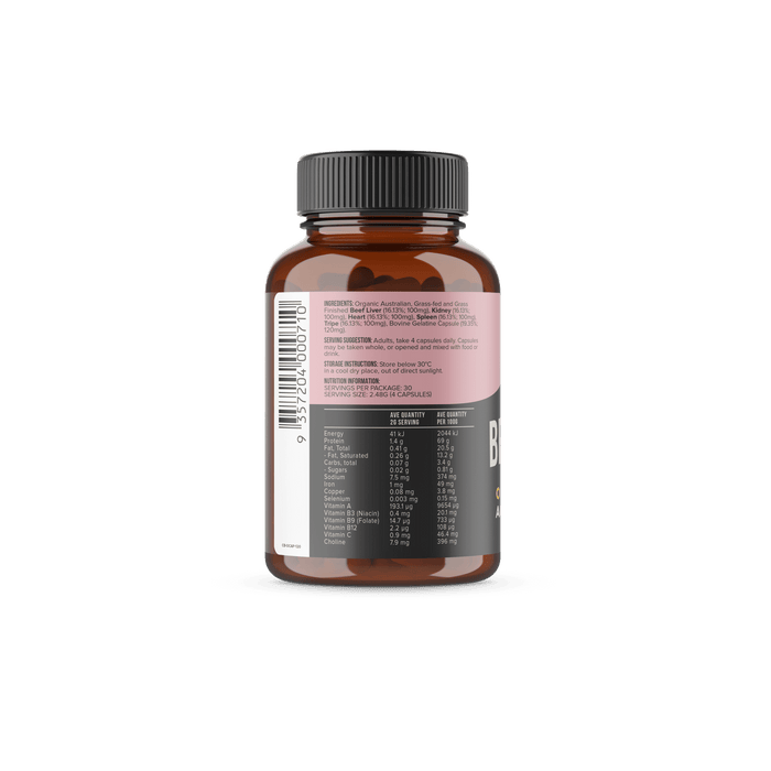 Multivitamin - Organic Beef Organs - 120 Capsules