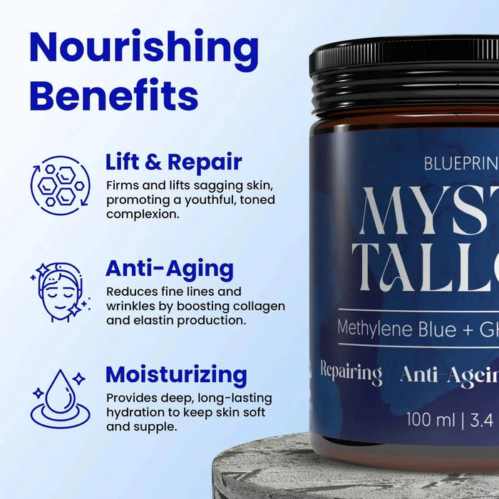Mystic Tallow Balm - Methylene Blue and GHK - Cu Infused - 100ml - Blueprint Vitality