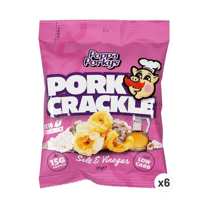 Pork Crackle - Salt & Vinegar - 25g x 6