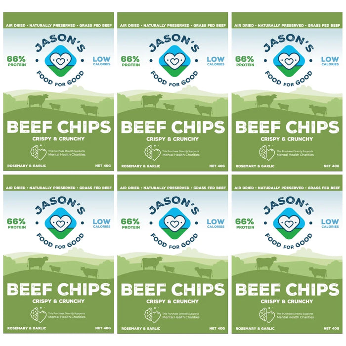 Beef Chips - Rosemary & Garlic - 6x40g