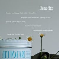 Close-up of Tuttofare Roman Blue Tallow Balm - 70g with chamomile flowers highlighting its natural skincare benefits.