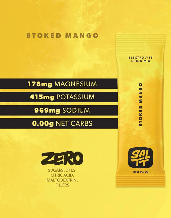 Stoked Mango Electrolyte Drink Mix - 30 Sticks - SALTT