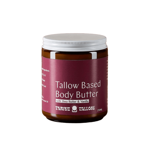 Tallow Based Body Butter - 270ml in amber jar with white lid by Thrive Tallow for skincare and body care collections