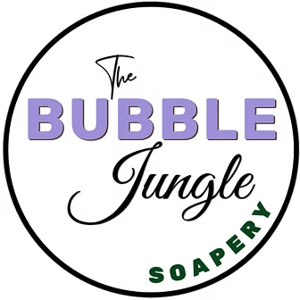 The Bubble Jungle logo featuring the brand name and soapery in a clean, modern design for Tidal Blush Salt Bar Tallow Soap - 160g.
