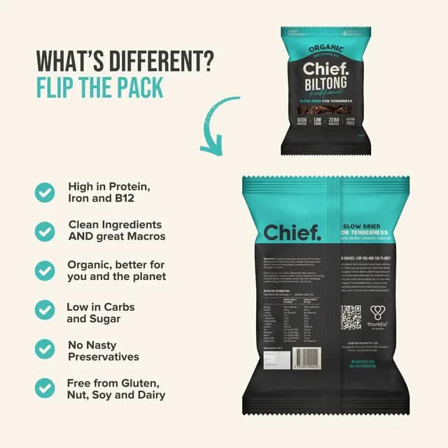 Traditional Beef Biltong 90g - 6 Pack - Chief