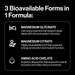 Information panel showing three bioavailable magnesium forms in Triple Magnesium Tablets - 120 Tablets by PILLAR PERFORMANCE.