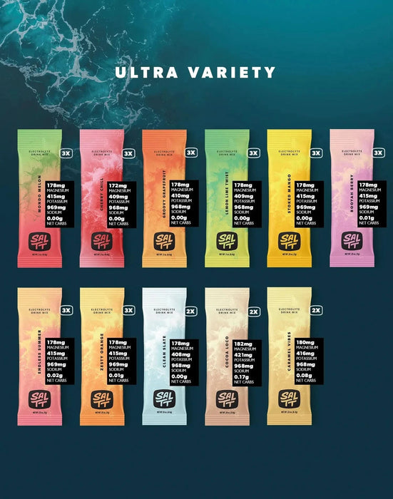 Ultra Variety Electrolyte Drink Mix - 30 Sticks - SALTT