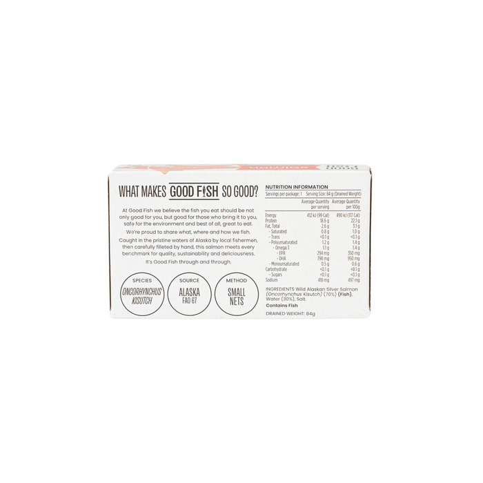 Wild Alaskan Salmon Fillets in Natural Water - 120g Can - Yo Keto