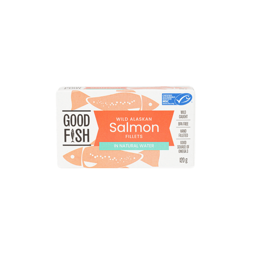 Wild Alaskan Salmon Fillets in Natural Water - 120g Can - Yo Keto