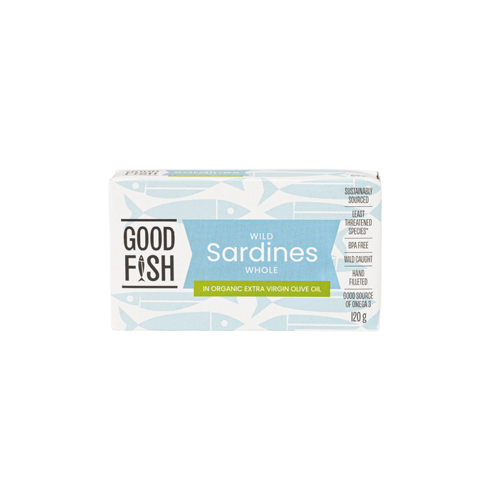 Wild Caught Sardines in Organic Extra Virgin Olive Oil - 120g Can