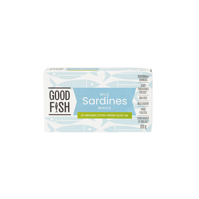 Wild Caught Sardines in Organic Extra Virgin Olive Oil - 120g Can