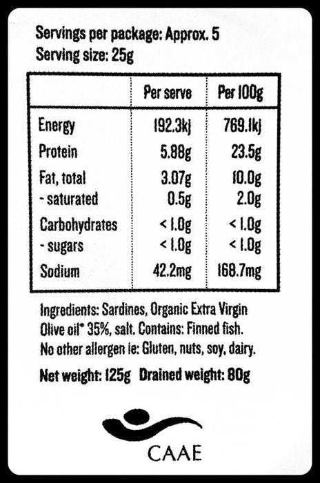 Wild Caught Sardines in Organic Extra Virgin Olive Oil - Can - Yo Keto